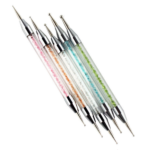 Ensemble de 5 stylos à ongles avec manche diamanté, outils de peinture acrylique pour ongles, outils de pointillage pour la décoration de gel pour manucure - Product Image 1
