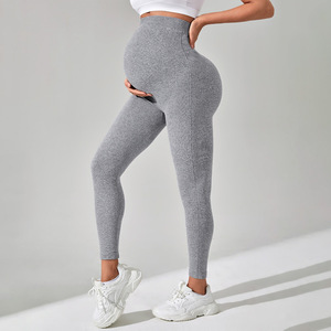 Pantaloni Lifting per l'abbigliamento <span class=keywords><strong>premaman</strong></span> traspirante a vita alta con supporto per la schiena <span class=keywords><strong>collant</strong></span> Ultra elasticizzati in Spandex/Nylon - Product Image 3