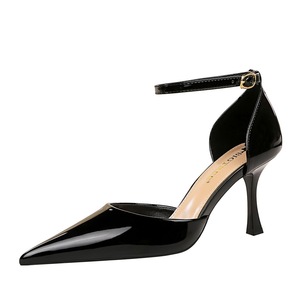 8323-2 BIGTREE <span class=keywords><strong>sandali</strong></span> sexy in pelle verniciata a punta superficiale con tacchi alti da donna semplici in stile europeo-americano - Product Image 4