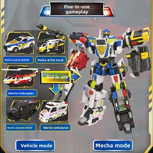 Nouveau Mini Force 7 Super Police Power Mecha <span class=keywords><strong>Robot</strong></span> Transformable et Combinable en Plastique, Jouet Voiture pour Garçons de 8 à 13 Ans, Boîte Couleur - Product Image 2