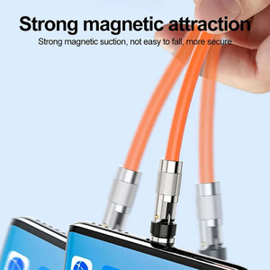 120W nhanh từ tính sạc 6A 540 độ xoay cho điện thoại pad đa thiết bị Loại C 3 trong 1 Silicone Cáp - Product Image 5