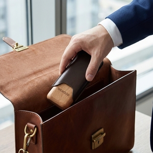 Vietnam Premium 3 Finger Brown Leather Portable Travel Cigar Case Wood Lined Cigar Humidor for Cigar Lovers - Product Image 3