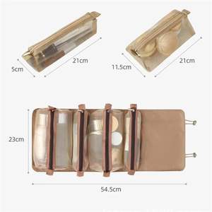 Sac de maquillage détachable 4 en 1, multifonctionnel et minimaliste, sac de voyage pliable pour femmes, sac de rangement et de lavage pour cosmétiques - Product Image 4
