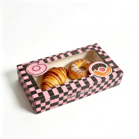 Boîtes de boulangerie personnalisées écologiques en matériaux recyclés avec doublure en éponge pour l'emballage de croissants, de pain et de biscuits, carton de qualité alimentaire