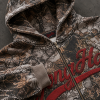 Ensemble de survêtement camouflage personnalisé pour homme OEM ODM – Sweat à capuche zippé et pantalon de survêtement en molleton bouclette – Streetwear graphique – Fabricant de vêtements sur mesure