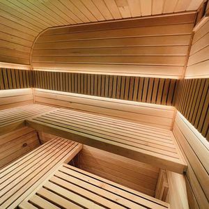 Générateur de vapeur sec et humide pour 4 personnes en cèdre rouge de style moderne Poêle à sauna en bois massif Salle de sauna extérieure transfrontalière - Product Image 5