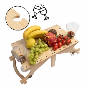 <span class=keywords><strong>Tavolo</strong></span> <span class=keywords><strong>Pieghevole</strong></span> Portatile in Legno Massello per Esterni, Multifunzionale per Campeggio e Barbecue, con Ripiano Portaoggetti - Product Image 2