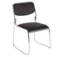 Chaise de bureau en cuir à prix abordable, chaise empilable pour visiteurs, chaises de salle de réunion