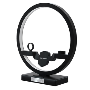 Lampe de Table Chargeur Sans Fil <span class=keywords><strong>3</strong></span>-en-1 Station de Recharge Rapide pour iPhone 17 16 15 14 13 Apple Watch <span class=keywords><strong>Airpods</strong></span> Lumière d'Ambiance de Bureau - Product Image 2