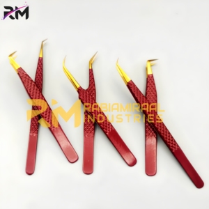 Puntas de Plasma Doradas de la Mejor Calidad y Pinzas de 5 Puntas con Recubrimiento en Polvo Color Marrón Oscuro / Agarre de Diamante - Product Image 6