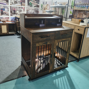 Muebles para mascotas de acero y madera para interior, casa para perros, gabinete para perros, perrera, jaula para perros pequeños, medianos y grandes - Product Image 3