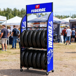 Hot-bán cho thân thiện với môi kim loại Rack hiển thị cửa hàng bán lẻ đứng cho xe lốp xe gắn máy lãnh đạo T12 tùy chỉnh màu sắc - Product Image 3