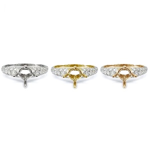 Hong Kong Livraison Rapide Fine Jewelry Griffe Réglage 18K Solide Or Blanc Naturel VS SI Diamant Semi Monture Bague De Fiançailles Pour Les Femmes - Product Image 4