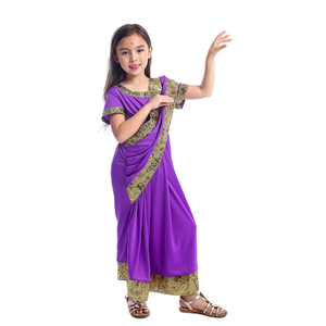 Ecowalson Glamour National Inde Filles Habiller Enfants Nativité <span class=keywords><strong>Bollywood</strong></span> Princesse Ethnique Déguisement <span class=keywords><strong>Sari</strong></span> Costume - Product Image 6