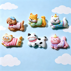 Figuras de Resina de Animales Kawaii, Adornos Ecológicos de Gatos y Perros Corriendo, Charms Delgados para Manualidades, Hebillas para Zapatos, Regalo Empresarial - Product Image 2