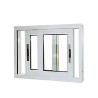 Ventanas Corredizas Horizontales de Plástico Aisladas Modernas para el Hogar, Ventanas de Doble Vidrio, PVC/UPVC, Resistentes a Huracanes y al Viento