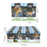 Nouveauté : Figurines PVC personnalisées, jouets miniatures d'animaux, ensemble de valises et boîtes de rangement, cadeaux de Noël, petits animaux de zoo