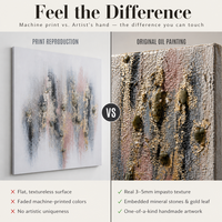 Peinture abstraite sur toile en techniques mixtes, faite à la main, avec pierres naturelles vertes colorées, art mural pour la décoration de la maison