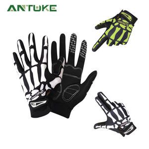 Guantes de Ciclismo Qepae con Diseño de Calavera, Negros y Verdes, de Poliéster, Unisex para Adultos - Product Image 4