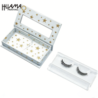 Boîte à cils vide, boîte rigide avec fenêtre transparente, logo couleur personnalisé, emballage magnétique pour cils, boîte de rangement pour maquillage et beauté avec doublure en éponge