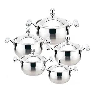 Kualitas Terbaik Dapur Cook Ware Set 10PCS Stainless Steel Memasak Pot Cookware/18/20/22/24/26Cm Panci Set