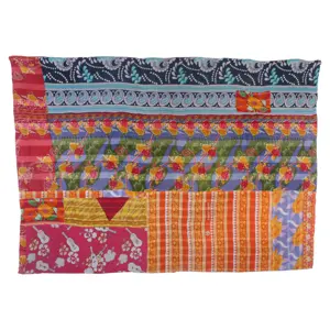 Стеганые одеяла kantha, оптовая продажа, индийская двухсторонняя вышитая вручную, тяжелое покрывало для старых сари, 3-7 слоев