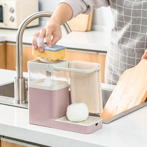 Escurridor de Platos Multifuncional 3 en 1 con Prensa Manual para Jabón Líquido, Escurridor para Fregadero de Cocina con Toallero y Soportes de Almacenamiento - Product Image 3