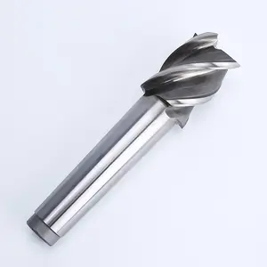 HUHAO 4-flute 13-50mm HSSE End mill 4 Multi Flute Mill untuk baja Milling Cut dengan penjaga lubang H04230801