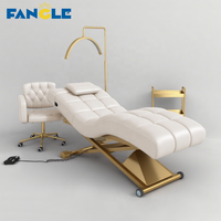 Nouveau lit de beauté électrique blanc 1 moteur lit de cils incurvé lit de Massage du visage réglable et Table