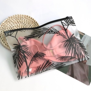 Thân thiện với môi <span class=keywords><strong>PVC</strong></span> <span class=keywords><strong>Frosted</strong></span> nhựa dây kéo túi với logo in ấn cho bikini đồ bơi beachwear đồ lót bao bì <span class=keywords><strong>Pouch</strong></span> - Product Image 4