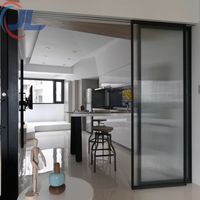 Porte en verre à battants pour patio, cadre en aluminium, résistant au vent, design sécurisé