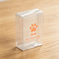 Boîte en plastique givrée portable personnalisée semi-transparente avec motif de chat pour les kits de jouets interactifs pour chatons