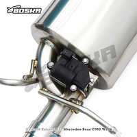 Tuyaux d'échappement en acier inoxydable pour Mercedes-Benz C300 W204 3.0T 2010-2014, silencieux Catback, embouts chromés argentés Valvetronic