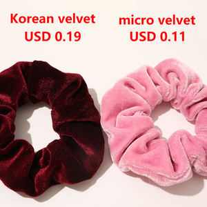 <span class=keywords><strong>PL</strong></span> Venta caliente personalizada 60 colores disponibles al por mayor de terciopelo liso Scrunchies para el cabello - Product Image 2