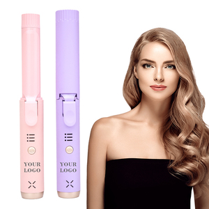 Baguette à friser en céramique Portable Rechargeable fer à chauffer rapide <span class=keywords><strong>Mini</strong></span> fer à friser rotatif sans fil petit bigoudi - Product Image 1