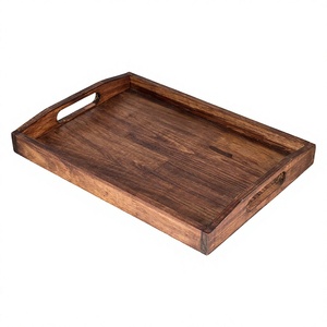 Bandeja para Servir Alimentos de Madera de Mango 100% Natural, Hecha a Mano, Color Quemado, Calidad Estándar, para Hogar, Hotel y Restaurante, a Bajo Precio - Product Image 1