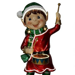 Elfo Tocando Tambores con 3 Luces y 4 Tiras de Luces - Product Image 1