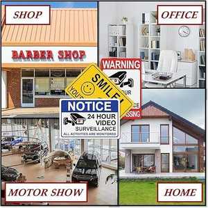 لافتة تحذير 'مراقبة بالفيديو على مدار 24 ساعة، ممنوع التعدي'، لافتة أمان عاكسة من الألومنيوم، متوافقة مع المعايير الأمريكية، مقاس 10×14 بوصة - Product Image 6