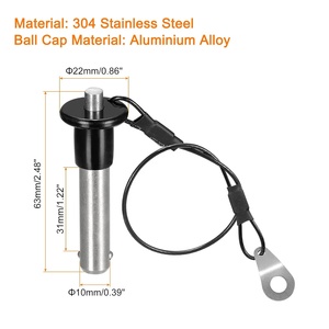 Perni di bloccaggio a sfera all'ingrosso, 304 in acciaio inox con impugnatura a pulsante di bloccaggio a scatto rapido con filo da 24cm - Product Image 2