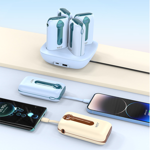Wst bán buôn 2025 Hot Sản phẩm bán chạy Powerbank sạc xách tay <span class=keywords><strong>mini</strong></span> Cáp 10000mAh ngân hàng điện <span class=keywords><strong>Dock</strong></span> trạm cho điện thoại - Product Image 3