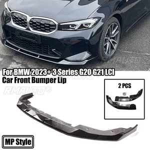 2PCS Car Front Bbumper Lip for 2023+ BMW 3 Series G20 G21 Lci 330i M340i Mp Style Sedan <b>Splitter</b> Spoiler Carbon Fiber Style - Product Image 2