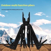 Couteau de Poche Multifonction 17-en-1 pour Survie, Camping et Extérieur, Pince Multitool DIY Revêtue de Noir, Qualité OEM Personnalisable
