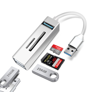 Hochwertiger Aluminiumlegierung <span class=keywords><strong>USB</strong></span> <span class=keywords><strong>3</strong></span>.0 zu 5-in-1 Combo-Adapter mit USB2.0 SD/TF/MMC/Micro SD Kartenleser 480Mbps Vorrätig - Product Image 1