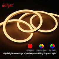 像素RGB 24V LED霓虹灯柔性硅胶灯管IP65防水816mm户外灯管最大高度4m宽度9m应用场合