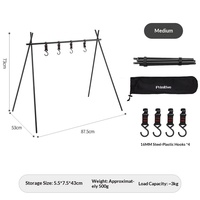 Étagère de rangement triangulaire en alliage d'aluminium de style camping pour ustensiles de cuisine, casseroles, lampes - Stable et installation rapide