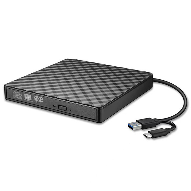 USB 3.0 External DVD Drive Burner Writer Recorder DVD RW Optical Drive CD/DVD ROM for PC Laptop Black Plastic Type-c Support 2MB