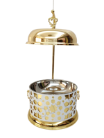 Conteneur Isotherme Luxueux Blanc-Doré Creux en Acier Inoxydable 8L, Chauffe-Plats à Carburant pour Mariages, Fêtes et Buffets