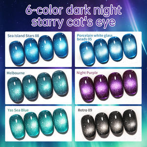 2025 nuevo <span class=keywords><strong>azul</strong></span> púrpura serie <span class=keywords><strong>noche</strong></span> púrpura mar isla estrella Ojo de Gato de larga duración UV LED Gel esmalte de uñas 10ml botella logotipo personalizado - Product Image 4