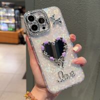 Coques de téléphone en gros pour iPhone 18 17 PRO MAX 16 15 14 Plus, motif de cadre perforé, coque miroir pour femmes