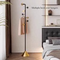 Porte-vêtements simple en métal sur pied, démontable, avec étagères de rangement pour chambre, dortoir, balcon, magasin de vêtements et salon